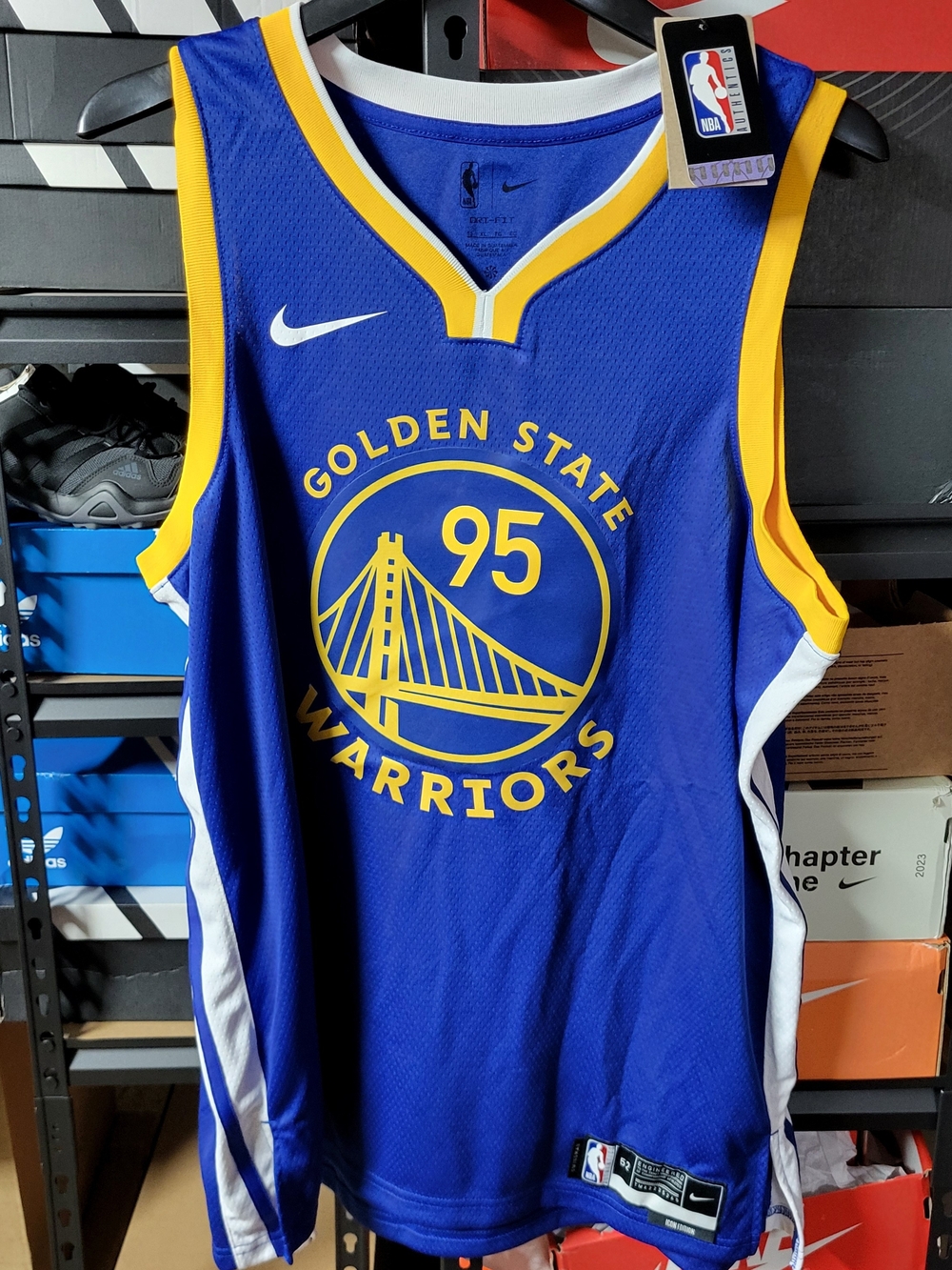 *NEW* Khenissi #95 NBA Golden State Warriors Nike Swingman Icon Jersey Size XL